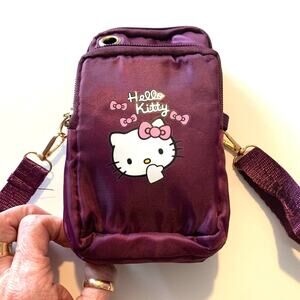Hello Kitty Purple Crossbody Three Pocket Bag